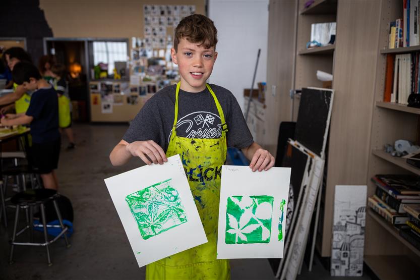 Students at an art camp